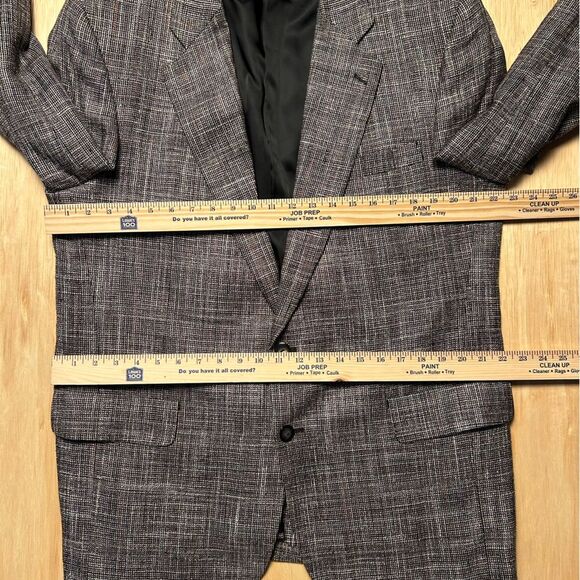 VTG Gino Salvaggi Wool Blend Tweed Black/White w/ rainbow Sport Coat Blazer 44R - Picture 5 of 15